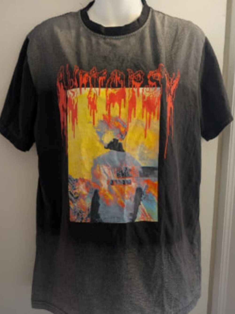 Black Graphic Autopsy Short Sleeve Tee with Multicolor Print